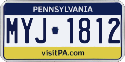 PA license plate MYJ1812