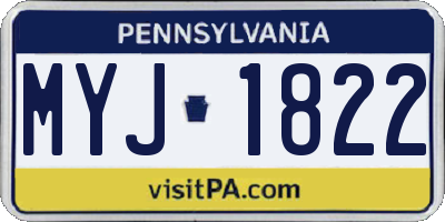 PA license plate MYJ1822