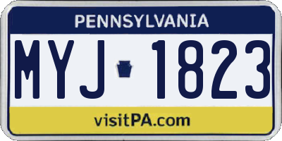 PA license plate MYJ1823