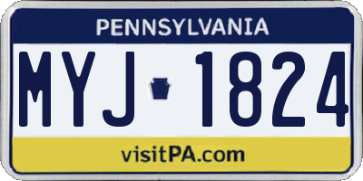 PA license plate MYJ1824