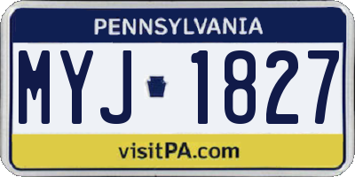 PA license plate MYJ1827