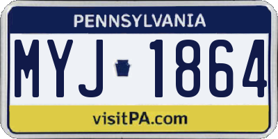 PA license plate MYJ1864