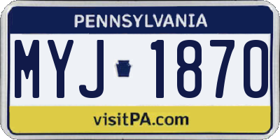 PA license plate MYJ1870