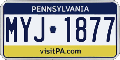 PA license plate MYJ1877