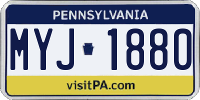 PA license plate MYJ1880
