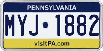 PA license plate MYJ1882