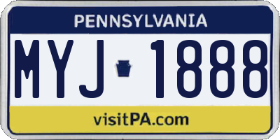 PA license plate MYJ1888