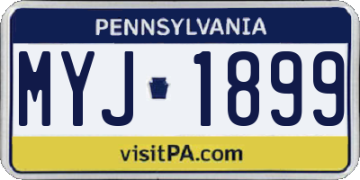 PA license plate MYJ1899