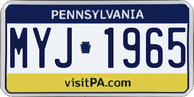 PA license plate MYJ1965