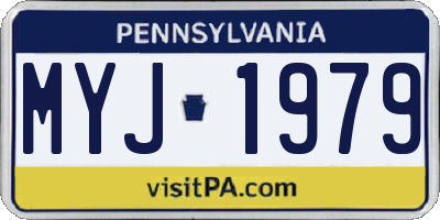PA license plate MYJ1979