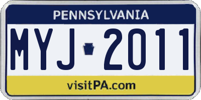 PA license plate MYJ2011