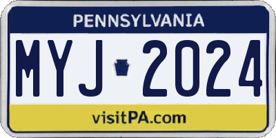 PA license plate MYJ2024