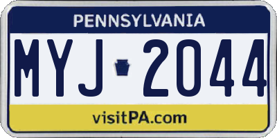 PA license plate MYJ2044
