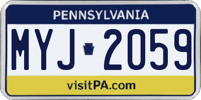 PA license plate MYJ2059