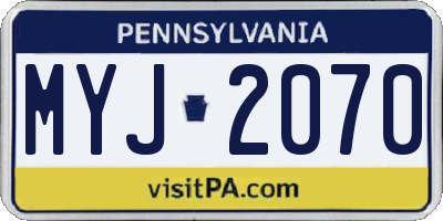 PA license plate MYJ2070