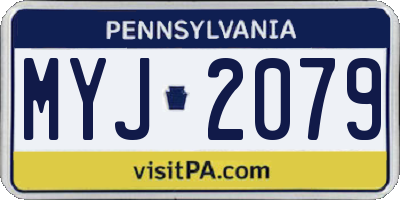 PA license plate MYJ2079