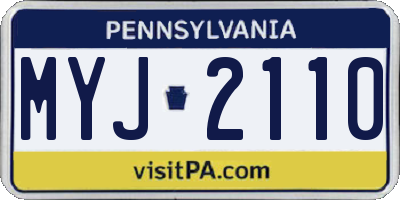 PA license plate MYJ2110