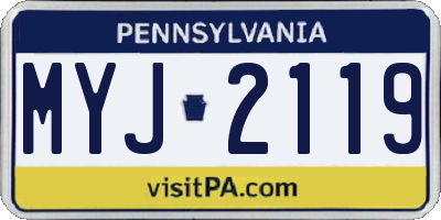 PA license plate MYJ2119