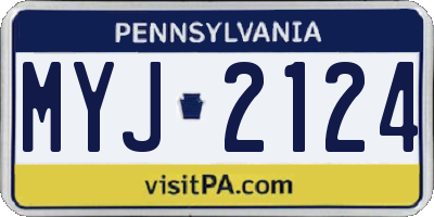 PA license plate MYJ2124
