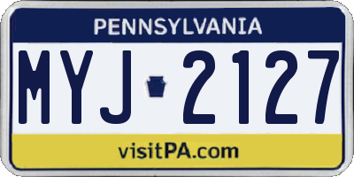 PA license plate MYJ2127