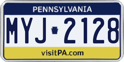 PA license plate MYJ2128