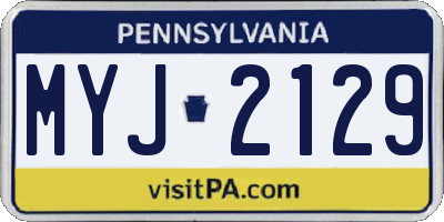 PA license plate MYJ2129