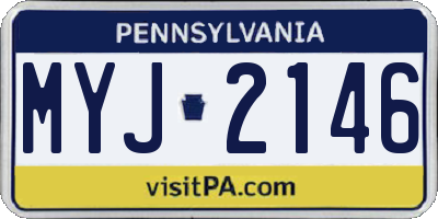 PA license plate MYJ2146