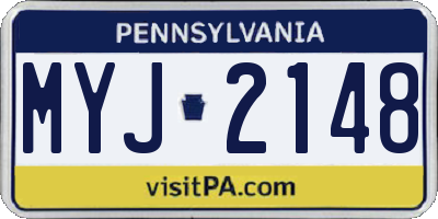 PA license plate MYJ2148