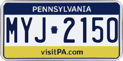 PA license plate MYJ2150