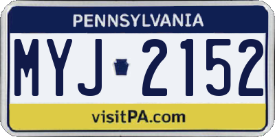 PA license plate MYJ2152