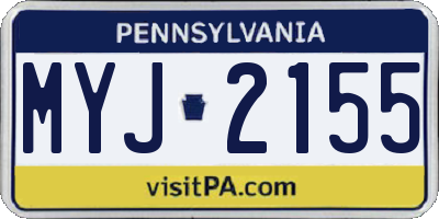 PA license plate MYJ2155