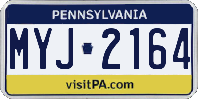 PA license plate MYJ2164