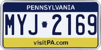 PA license plate MYJ2169