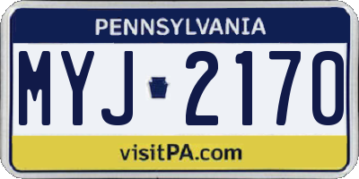 PA license plate MYJ2170
