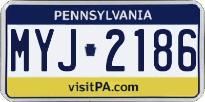 PA license plate MYJ2186