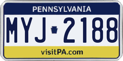 PA license plate MYJ2188