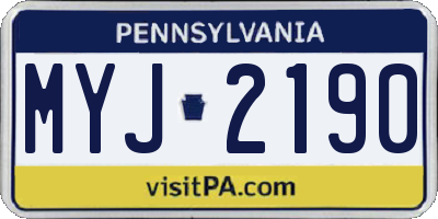 PA license plate MYJ2190