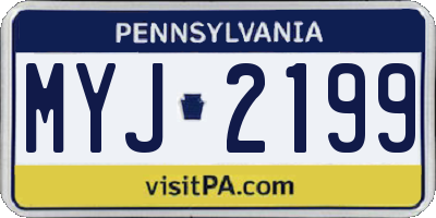 PA license plate MYJ2199