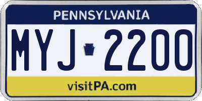 PA license plate MYJ2200
