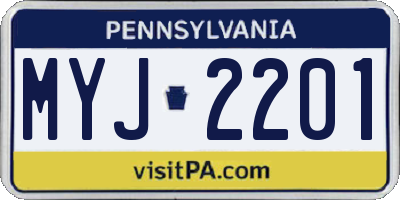 PA license plate MYJ2201