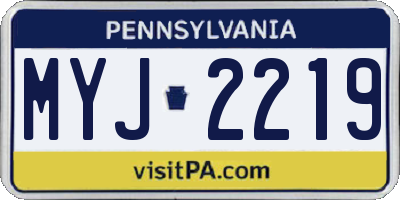 PA license plate MYJ2219