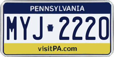PA license plate MYJ2220