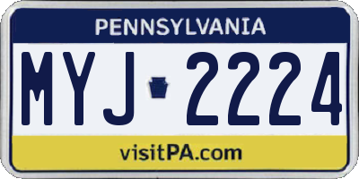 PA license plate MYJ2224