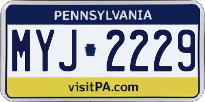 PA license plate MYJ2229