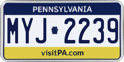 PA license plate MYJ2239