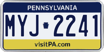 PA license plate MYJ2241