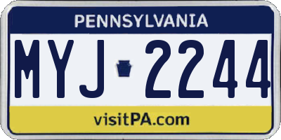 PA license plate MYJ2244