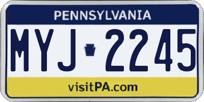 PA license plate MYJ2245