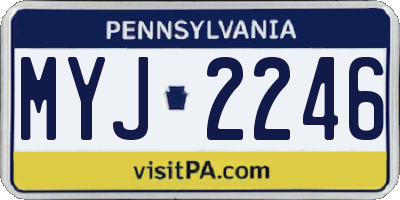 PA license plate MYJ2246