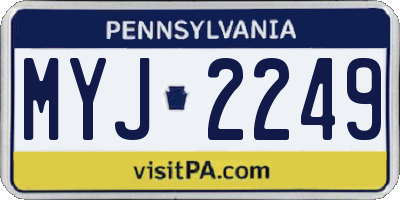 PA license plate MYJ2249